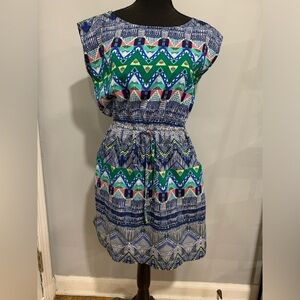 BeBop Abstract Boho Tribal Pattern Mini Dress